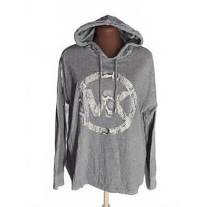 Michael Kors MK Snake Print Logo Hoodie Gray Womens Size Large D/44